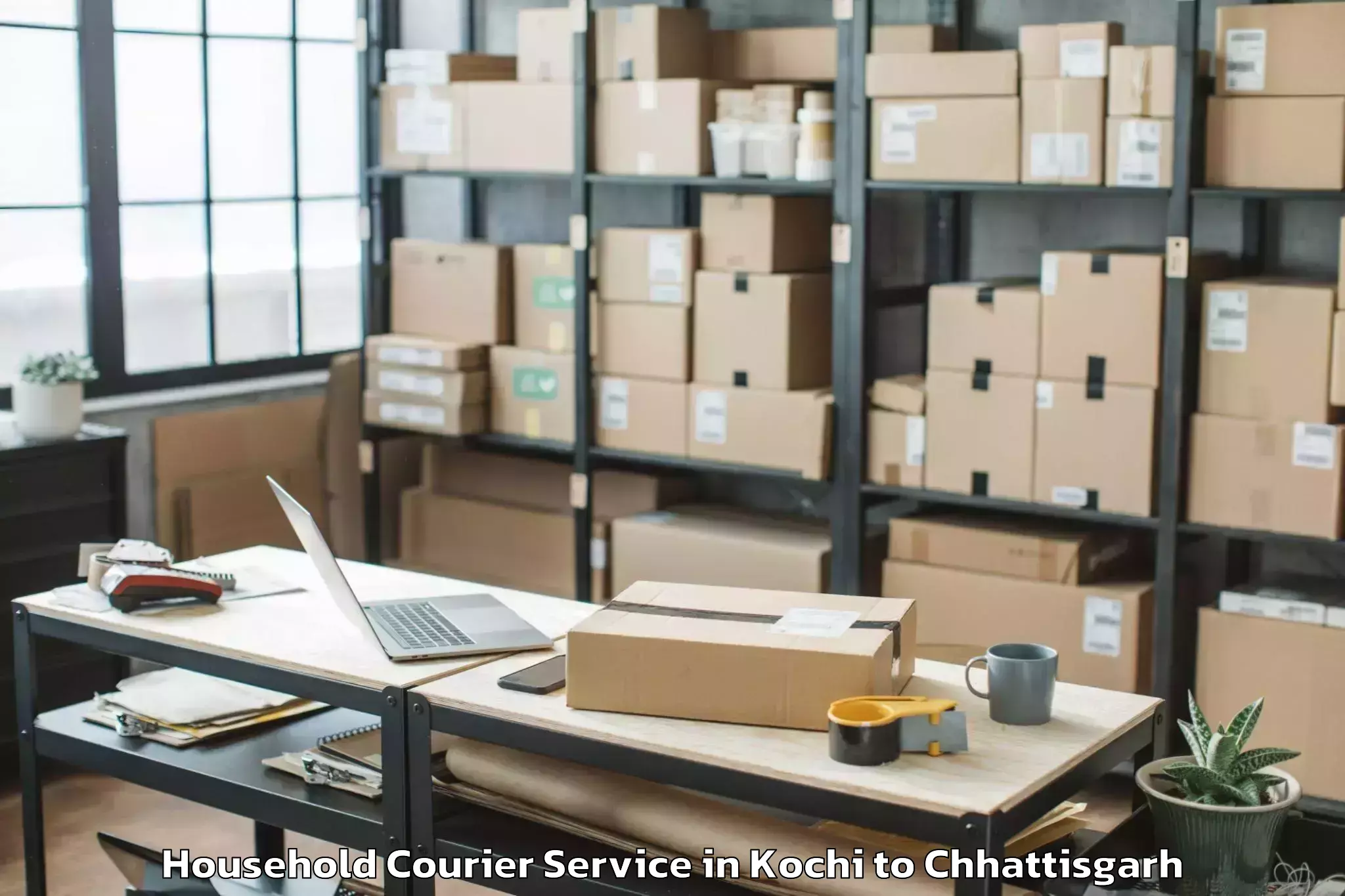 Hassle-Free Kochi to Atal Nagar Nava Raipur Household Courier